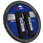 CUBRE VOLANTE + CUBRE CINTURÓN SPARCO NEGRO SPC1116KBK